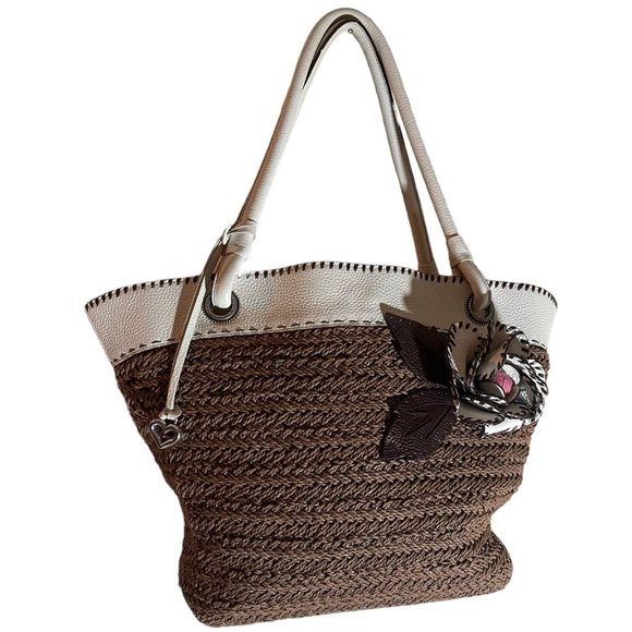 Brighton Woven Tote Leather Trim - Picture 3 of 12